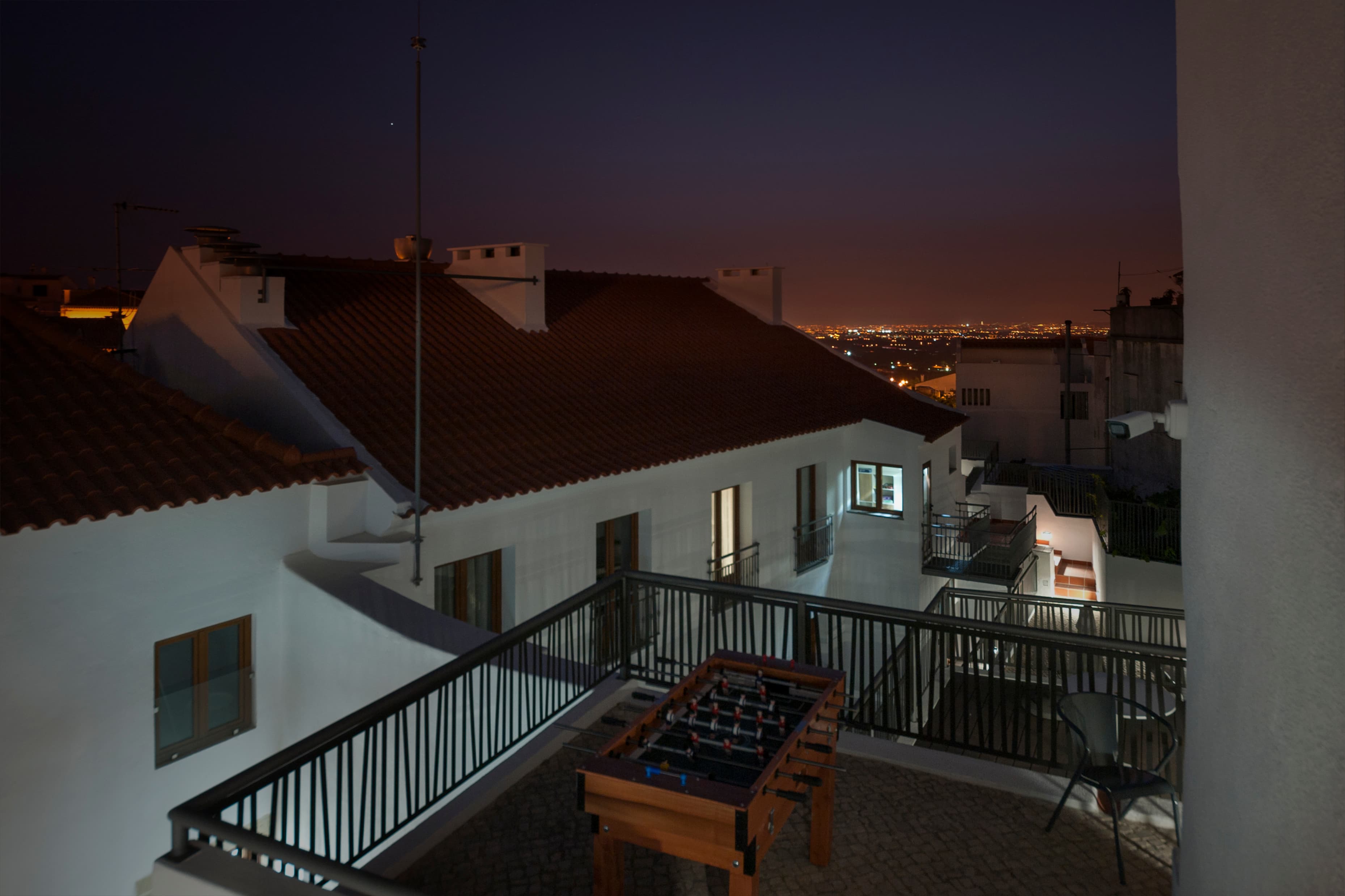 Night view from terraces with city lights